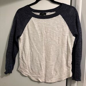 J. Crew Navy and Light Gray Knit Sweater